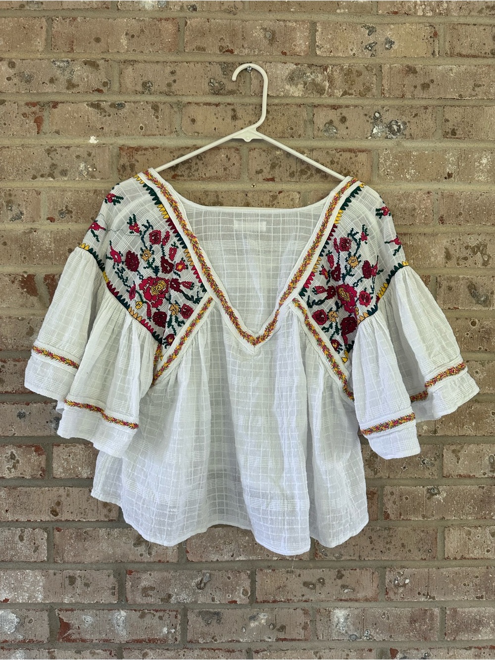 Anthropologie pilcro and the letterpress tawny embroidered blouse - Picture 2 of 11